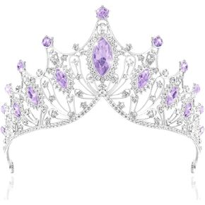 Crowns for Women and Girls, Queen Crystal Tiaras with Rhinestone, Goddess Crown for Wedding Bride Birthday Princess Bridal Shower Hair Accessories for Women