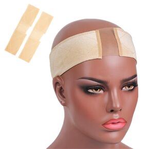 Comfortable and Invisible Lace Wig Headband with Velvet Magic Tape, Provides Secure Hold, Suitable for Daily Wear and Special Occasions (Brown)