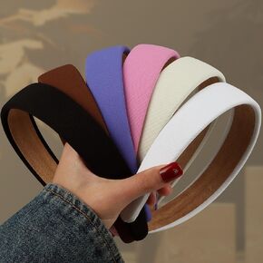 Headbands for Women - 1 Inches Wide Headbands - Solid Color Headband Fashion Hair Accessories- Trendy Women Girls Non Slip Fashion Hair Bands- Thick Elastic Hair Bands for Women's Hair 6PCS