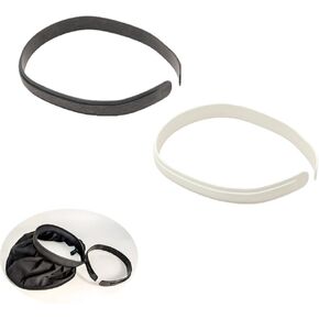2 Pack Sun Visor Hats Shaper Inserts Inside Plastic Head Band Ring Loop Support for Sun Visors DIY Women Straw Sun Visor Hat Roll-up Wide Brim Sun Hats Ponytail Beach Hat White/Black