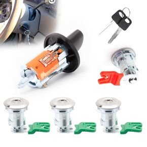 Door Lock Cylinders & Ignition Switch with Keys, Fits for 1997-2008 Ford Econoline E-150 E-250 E-350 Van, Replace# 703369, 597638, 707624, DL5886