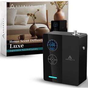 Luxe Home Scent Diffuser, Covers 2000 Sq Ft, Essential Oil Diffuser for Home & Spa, Waterless Aromatherapy Diffuser, Bluetooth, HVAC Accessories Included, Scheduled Timer, Black (Oil Sold Separately)