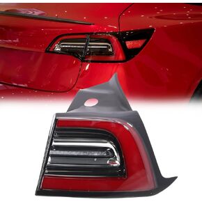 3 PIN Driver Side LED Tail Light Assembly, Rear Left Brake Outside Tail Lamp, for Tesla Model 3 2017 2018 2019 2020, OE# 1077397-00-H, 1077397-00-F, 1077397-00-G, 1077397