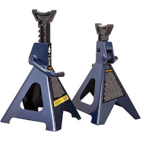 TCE ATZ120005U Torin Heavy Duty Car Jack Stand with Lock, 12 Ton (26,400 lb) Capacity, Red, 1 Pair