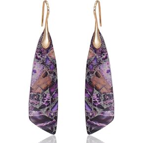 Natural Stone Earrings for Women Boho Triangles Dangle Drop Earrings