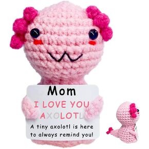 Mini Handmade Crochet Axolotl Doll for Mom, from Daughter to Mom,Birthday Gifts,Thank You Gift,Emotional Support Animal Axolotl Doll