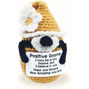Axolotl Crochet with Positive Emotional Motivational Support Inspirational Affirmations Card Handmade Knitted Animals Doll Decor Gift for Women Men