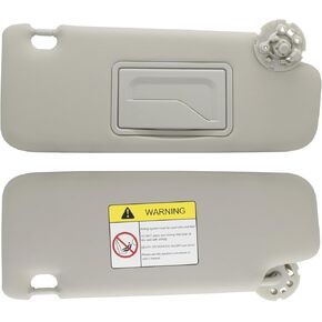 Sun Visor with Mirror Gray Titanium Right Passenger Side Rh with Screws Compatible with Chevrolet Malibu 2008-2012 Replace 95034256 95034253 84126667 84126658