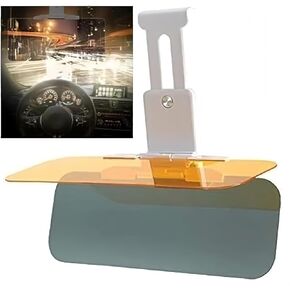 Car Sun Visor, 2 in 1 Universal Day and Night Anti-Glare Visor Sun Visor Extender, Visor Blocker, Night Vision Anti-Dazzle Windshield Driving Visor, UV-Filtering Eye Protector for SUV by Gute