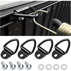 4PCS Cargo Tie-Down Anchors, 2" Steel V-Ring Bolt Surface Mounting on Trailer Anchor, Heavy Duty Truck Bed Tie Down Anchors Rings Accessories, Universal for Trailer, Cargo, Pickup
