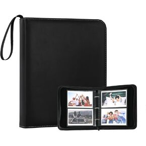Photo Album 4x6 Pictures,120 Pockets Binder Premium Vegan Leather Cover for Family Wedding Anniversary Baby Kids Vacation. (Black)