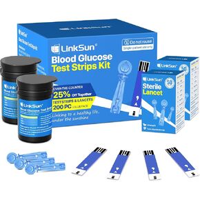 100 Blood Glucose Test Strips + 100 Lancets, Compatible with G-425-1/2/3 Glucose Monitor, Accurate Diabetes Testing Supplies (No Meter Included)