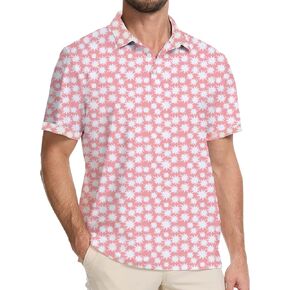 Golf Shirts for Men Dry Fit Moisture Wicking Short Sleeve Performance Print Polo Shirts in Saudi Arabia
