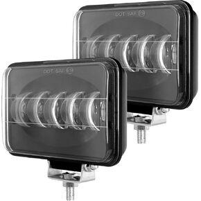 4x6 بوصة المصابيح الأمامية LED ، مربع ، 12V-24V ، أبيض ، الألومنيوم