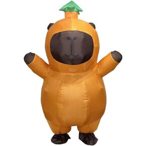 Capybara Costume for Adult, Funny Inflatable Costumes Blow up Suits for Party Cosplay Halloween Costumes Women Men(Brown)