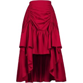 Women's Gothic Steampunk Skirt Medieval Victorian High Low Pirate Skirt