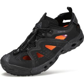 HUMTTO Men's Amphibious Closed Toe Hiking Sandals Quick-Dry Water Shoes Non-Slip Athletic Adjustable Outdoor Fisherman Beach Summer Walking Travel Shoe