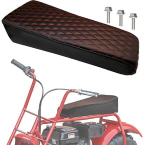 QYMOTO Upgraded Coleman CT200U Mini bike Seat,Red Stitching Pattern for Minibike Seat 200cc Powersports Seats,Replacement Seat Cusion Pad Parts Minibike Accessories