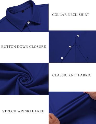 قمصان ثي العضلات الخاصة بالرجال Urru Men Serts Stressed Button Button Button Down Down Trinkle قميص فستان ضئيل نحيف للرجال in Kuwait