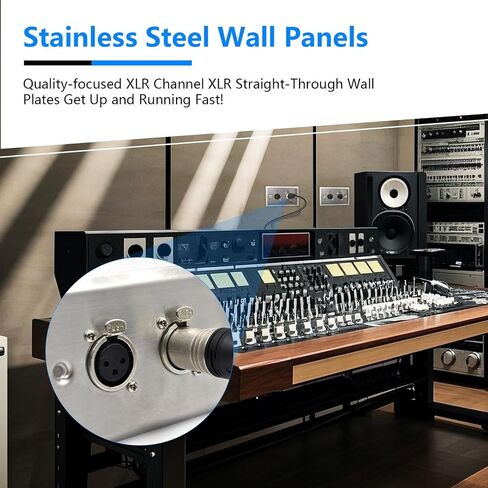 (2 Pack) Stainless Steel Dual XLR Wall Plate, Audio Speakers with 2 XLR Male Connectors, Silver in Kuwait