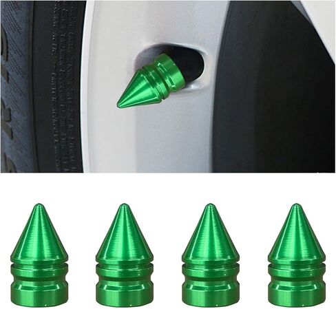 4PCS Conical Car Tire Valve Caps, Aluminum Alloy Tire Valve Stem Covers, Corrosion Resistant Car Rim Dust Caps, Universal Tire Trim Accessories for Trucks, SUVs and Motorcycles (Red) in Saudi Arabia