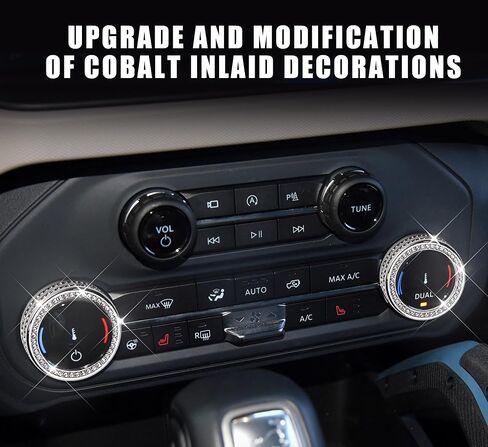CONGCONG Bling AC Air Conditioning Knob Cover Crystal Accessories 2Pcs Fit for 2021 2022 2023 Ford Bronco(Not for Bronco Sport) in Kuwait
