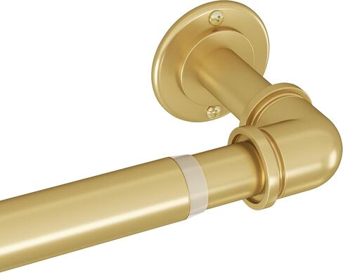 Classic Industrial Curtain Rods, Heavy-Duty Pipe Curtain Rods for Living Rooms, Light Blocking Surround Curtain Rod, Used for Indoor and Outdoor (Golden, 18-45) in Saudi Arabia
