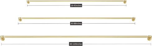 Classic Industrial Curtain Rods, Heavy-Duty Pipe Curtain Rods for Living Rooms, Light Blocking Surround Curtain Rod, Used for Indoor and Outdoor (Golden, 18-45) in Saudi Arabia