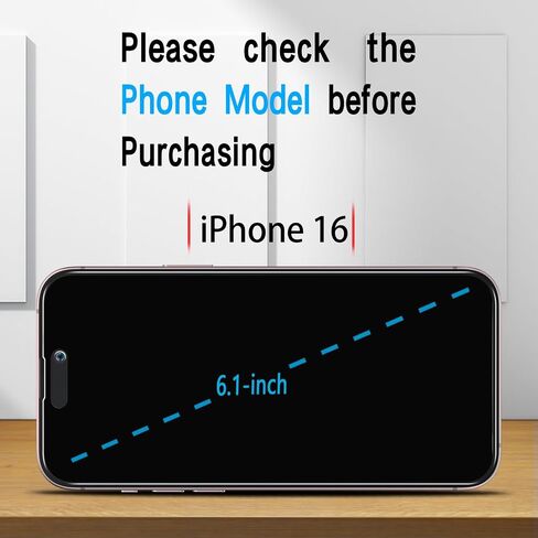 Slanku [3 Pack Screen Protector for iPhone 16 Pro Max Tempered Glass, Full Coverage Protection, No-Bubbles, Anti-Scratch, Easy to install in Kuwait