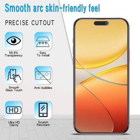 Slanku [3 Pack Screen Protector for iPhone 16 Pro Max Tempered Glass, Full Coverage Protection, No-Bubbles, Anti-Scratch, Easy to install in Kuwait