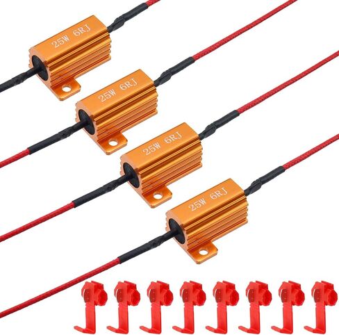 Antrader 4PCS LED LED Respors 25W 6 أوم لإصلاح رمز LED Hyper Flash/Error ، و Turn Signal Fast Blinker in Saudi Arabia