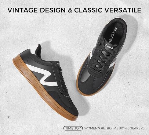 Women's Classic Retro Fashion Sneakers with Gum Sole Trendy Low Top Casual Shoes for Daily Wear, Walking & Outfits in Kuwait
