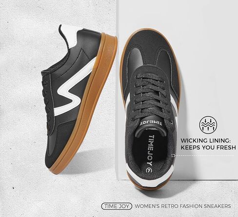 Women's Classic Retro Fashion Sneakers with Gum Sole Trendy Low Top Casual Shoes for Daily Wear, Walking & Outfits in Kuwait