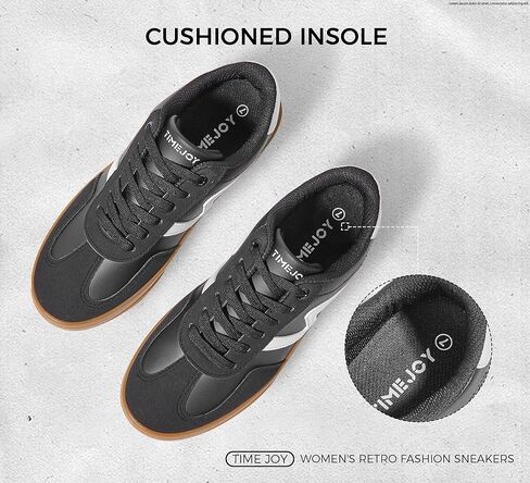 Women's Classic Retro Fashion Sneakers with Gum Sole Trendy Low Top Casual Shoes for Daily Wear, Walking & Outfits in Kuwait