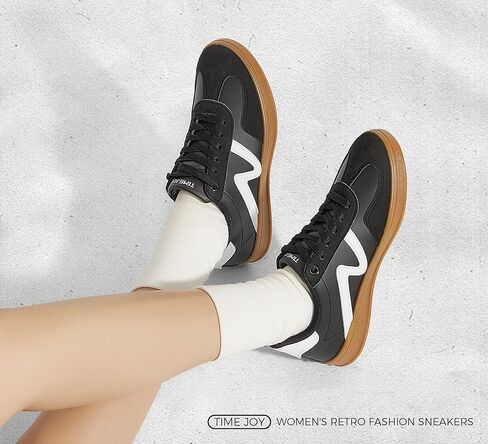 Women's Classic Retro Fashion Sneakers with Gum Sole Trendy Low Top Casual Shoes for Daily Wear, Walking & Outfits in Kuwait