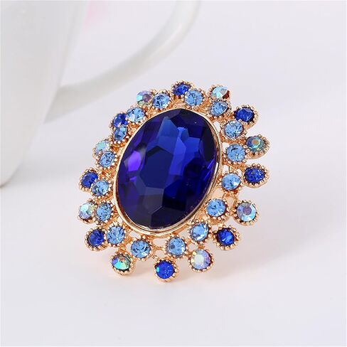 Vintage Rhinestone Glass Finger Rings,Fashion Crystal Adjustable Open Wrap Knuckle Ring Boho Big Oval Stackable Rings Statement Ring Engagement Wedding Cocktail Party Rings Jewelry in Saudi Arabia