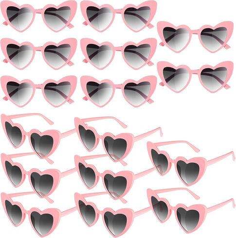 Flutesan 16 Pairs Heart Shaped Sunglasses Retro Cat Eye Shaped Sunglasses Heart Clout Glasses for Women in Kuwait