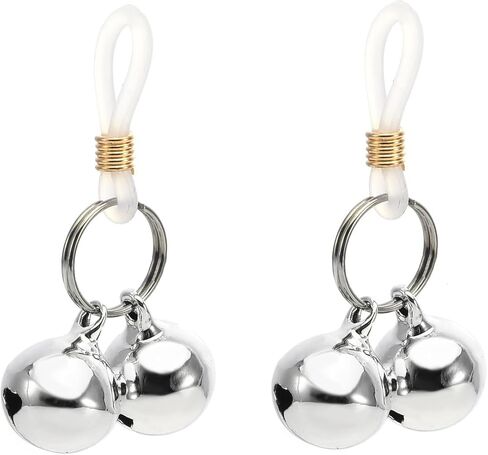 Sexy Fake Nipple Rings Silver Jingle Bell Non Piercing Nipple Rings Adjustable Nipple Noose Dangle Nipplerings Non-Pierced Fake Nipple Jewelry for Women in Saudi Arabia