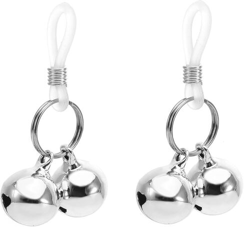 Sexy Fake Nipple Rings Silver Jingle Bell Non Piercing Nipple Rings Adjustable Nipple Noose Dangle Nipplerings Non-Pierced Fake Nipple Jewelry for Women in Saudi Arabia