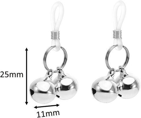 Sexy Fake Nipple Rings Silver Jingle Bell Non Piercing Nipple Rings Adjustable Nipple Noose Dangle Nipplerings Non-Pierced Fake Nipple Jewelry for Women in Saudi Arabia