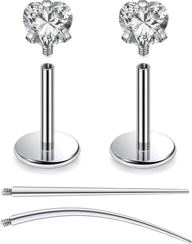 F136 Titanium 20/18/16g متورط داخليًا مسطحًا مسطحًا للأقراط خواتم الأنف الشفاه LABRET MEDUSA MONROE JOWENTING مع تفتق للنساء الرجال in Kuwait