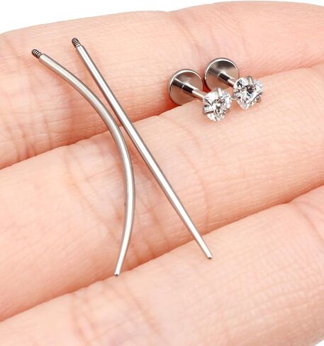 F136 Titanium 20/18/16g متورط داخليًا مسطحًا مسطحًا للأقراط خواتم الأنف الشفاه LABRET MEDUSA MONROE JOWENTING مع تفتق للنساء الرجال in Kuwait