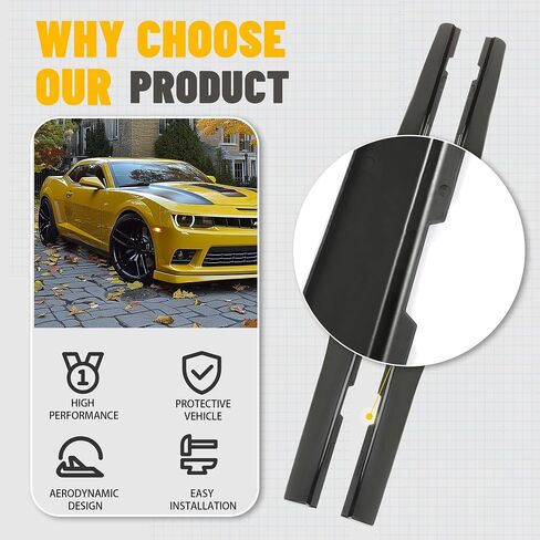 HECASA Side Skirts Compatible with 2010-2015 Chevy Camaro LT LS SS Model Plastic Body Kit Glossy Black Pair in Kuwait