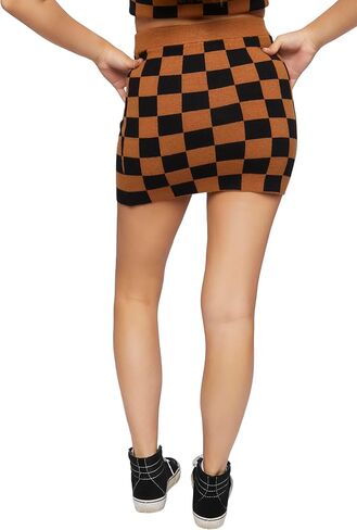 Forever 21 Women's Checkered Sweater-Knit Mini Skirt in Saudi Arabia