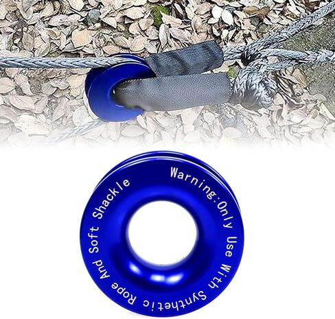 Rulline Winch Snatch Recovery Ring متوافقة مع Soft Shackle ATV UTV SUV Truck Off-Road Orch Towing Rcovery Snatch Snatch (41000 رطل ， الأزرق) in Kuwait