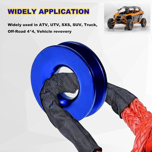 Rulline Winch Snatch Recovery Ring متوافقة مع Soft Shackle ATV UTV SUV Truck Off-Road Orch Towing Rcovery Snatch Snatch (41000 رطل ， الأزرق) in Kuwait