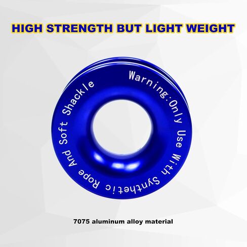 Rulline Winch Snatch Recovery Ring متوافقة مع Soft Shackle ATV UTV SUV Truck Off-Road Orch Towing Rcovery Snatch Snatch (41000 رطل ， الأزرق) in Kuwait