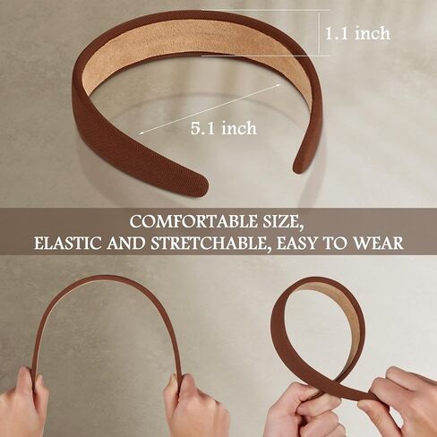 Headbands for Women - 1 Inches Wide Headbands - Solid Color Headband Fashion Hair Accessories- Trendy Women Girls Non Slip Fashion Hair Bands- Thick Elastic Hair Bands for Women's Hair 6PCS in Saudi Arabia