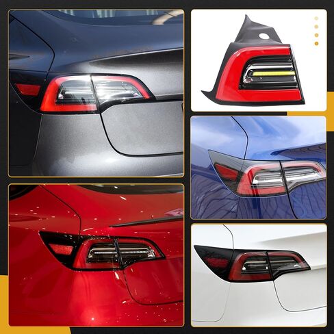 3 PIN Driver Side LED Tail Light Assembly, Rear Left Brake Outside Tail Lamp, for Tesla Model 3 2017 2018 2019 2020, OE# 1077397-00-H, 1077397-00-F, 1077397-00-G, 1077397 in Kuwait