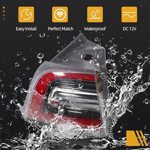 3 PIN Driver Side LED Tail Light Assembly, Rear Left Brake Outside Tail Lamp, for Tesla Model 3 2017 2018 2019 2020, OE# 1077397-00-H, 1077397-00-F, 1077397-00-G, 1077397 in Kuwait